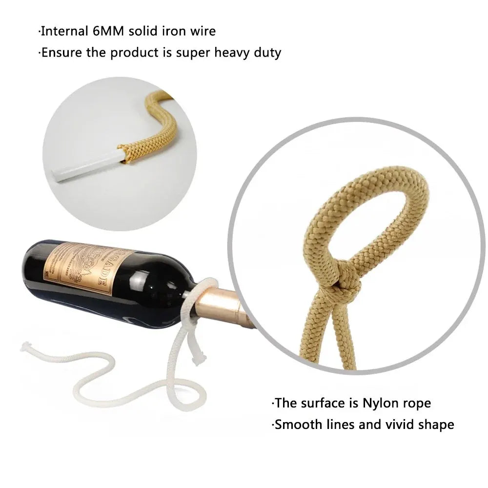 Magical Floating Rope Wine Rack